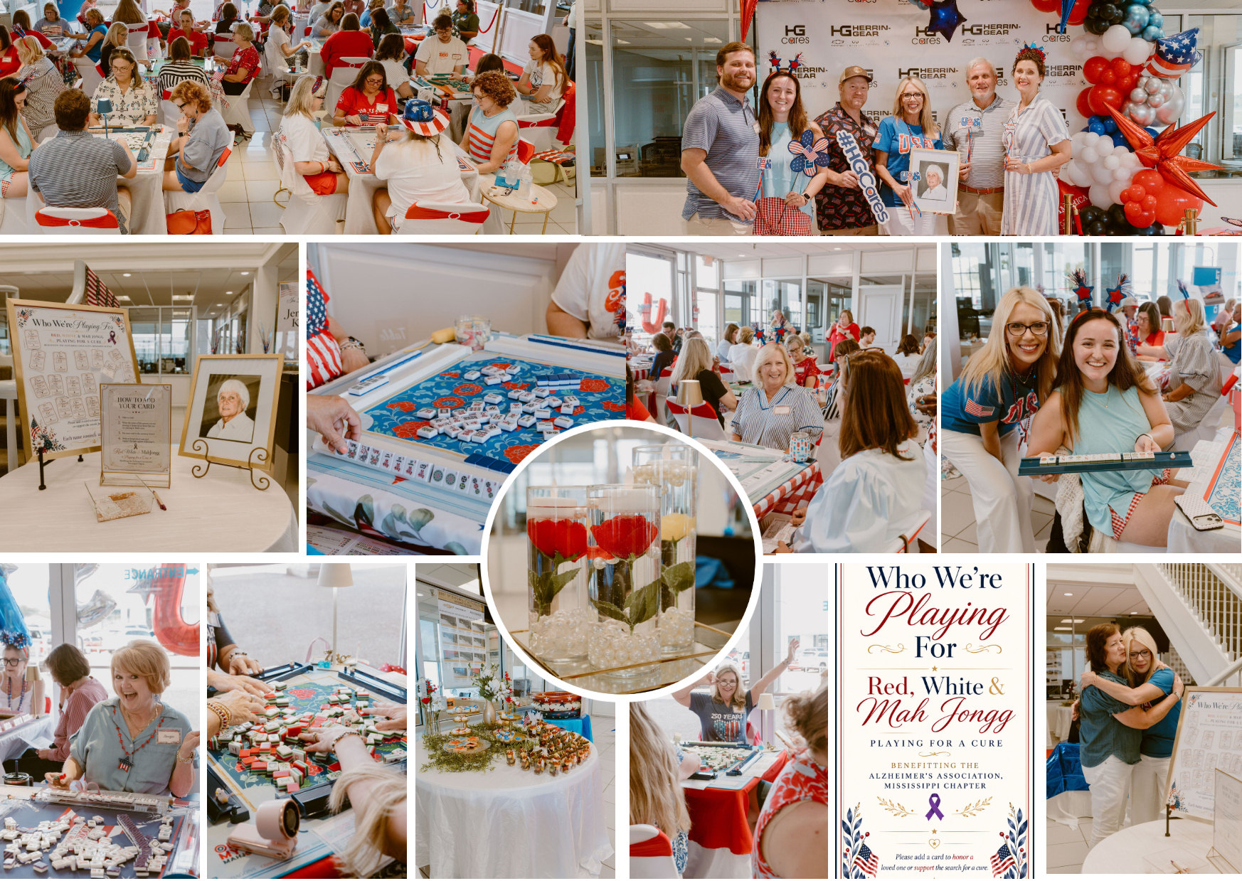 Red, White & Mahjongg event collage
